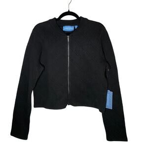 NWT - Vera Wang Black Quilted Zip-Up - Women's Large